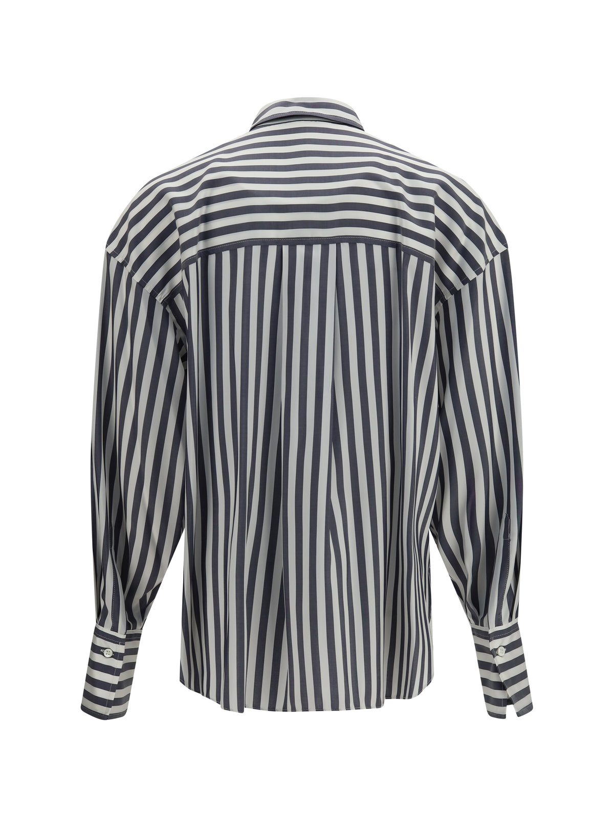 Brunello Cucinelli Silk poplin striped Shirt - Denim/White