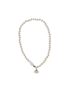 Vivienne Westwood Simonetta Pearl Necklace - Platinum / Creamrose Pearl / White Ename