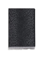 Gucci Leopard-print wool Scarf with monogram - Flanner/Black