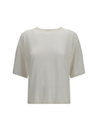 Brunello Cucinelli Short-sleeve cashmere and silk Sweater - White