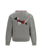 Thom Browne Hector Donegal Yarn Cardigan - Lt Grey