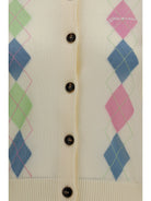 Ganni Diamond-pattern Cardigan - Egret