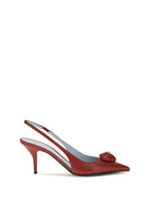 Valentino Garavani Coeur Royal Slingback leather Pumps - Russet Red
