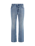 Miu Miu Washed denim five-pocket Jeans - Light Blue