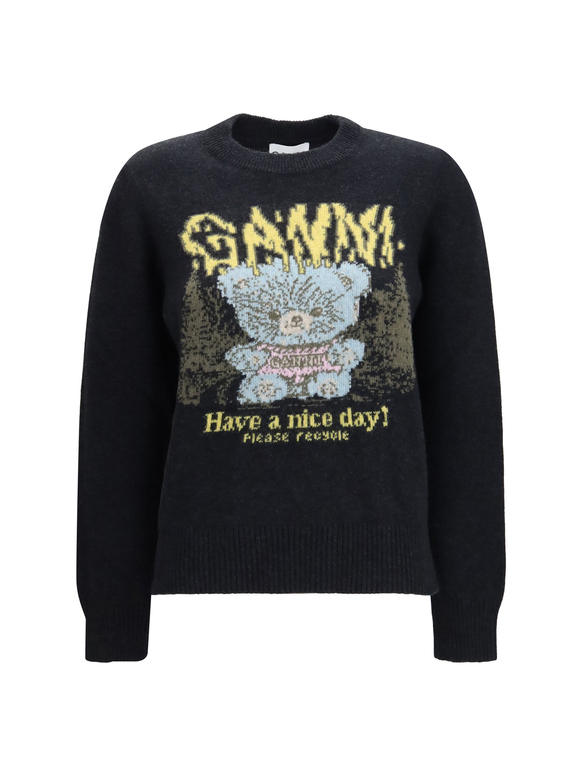 Ganni Wool Sweater Forest Teddy - Phantom