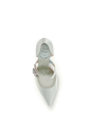 Roger Vivier Efflorescence Dorsay satin Pumps - Acquamarina