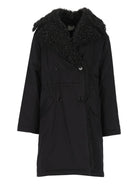 Toteme Parka With Shearling Collar - Black