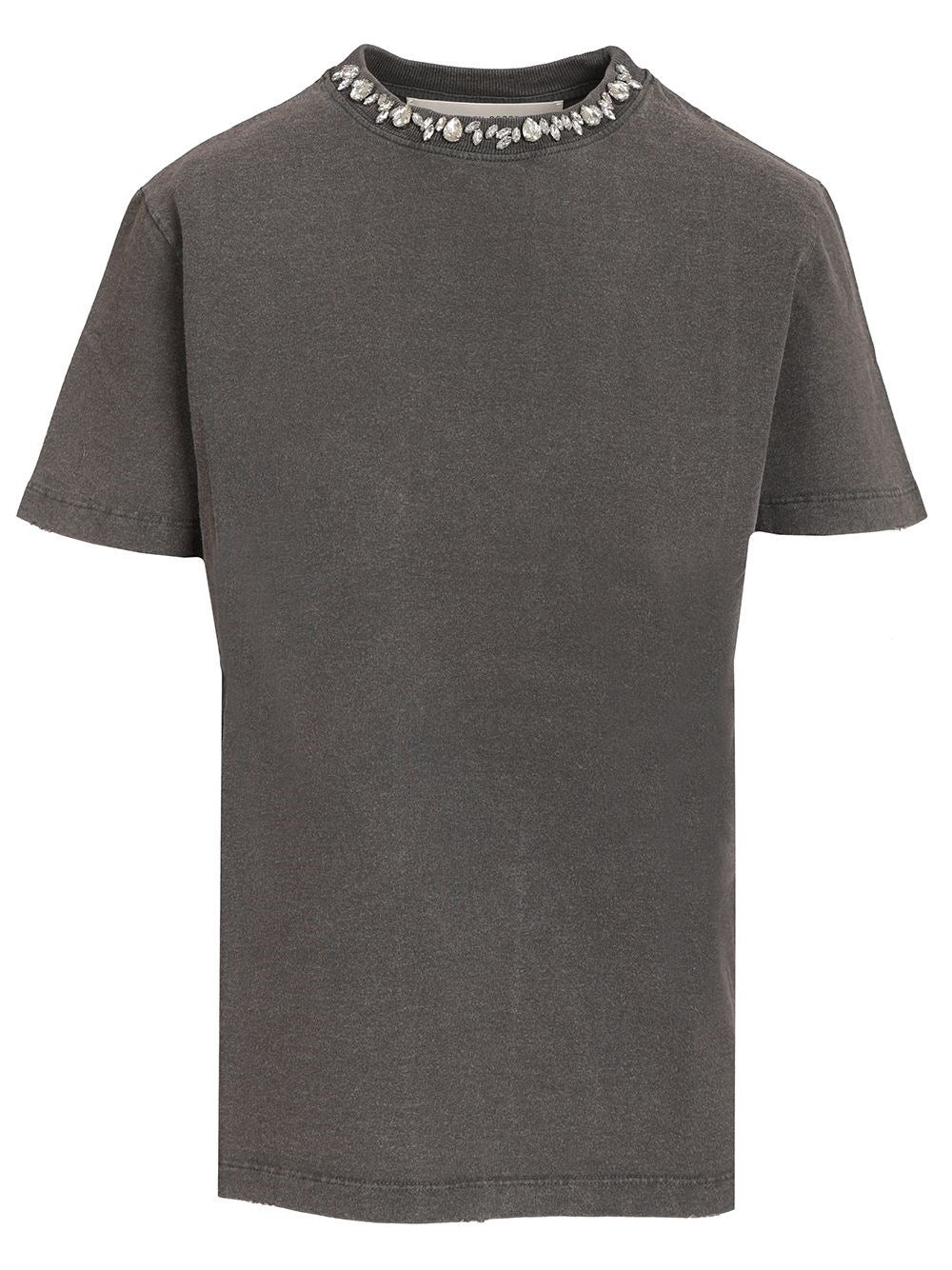 Golden Goose T-Shirt With Crystals - Grey