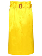 Dries Van Noten Seachy Cotton Satin Skirt - Yellow