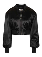 The Attico Satin Bomber - Black