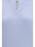 Forte_forte Wool and cashmere half zip Sweater - Celestial
