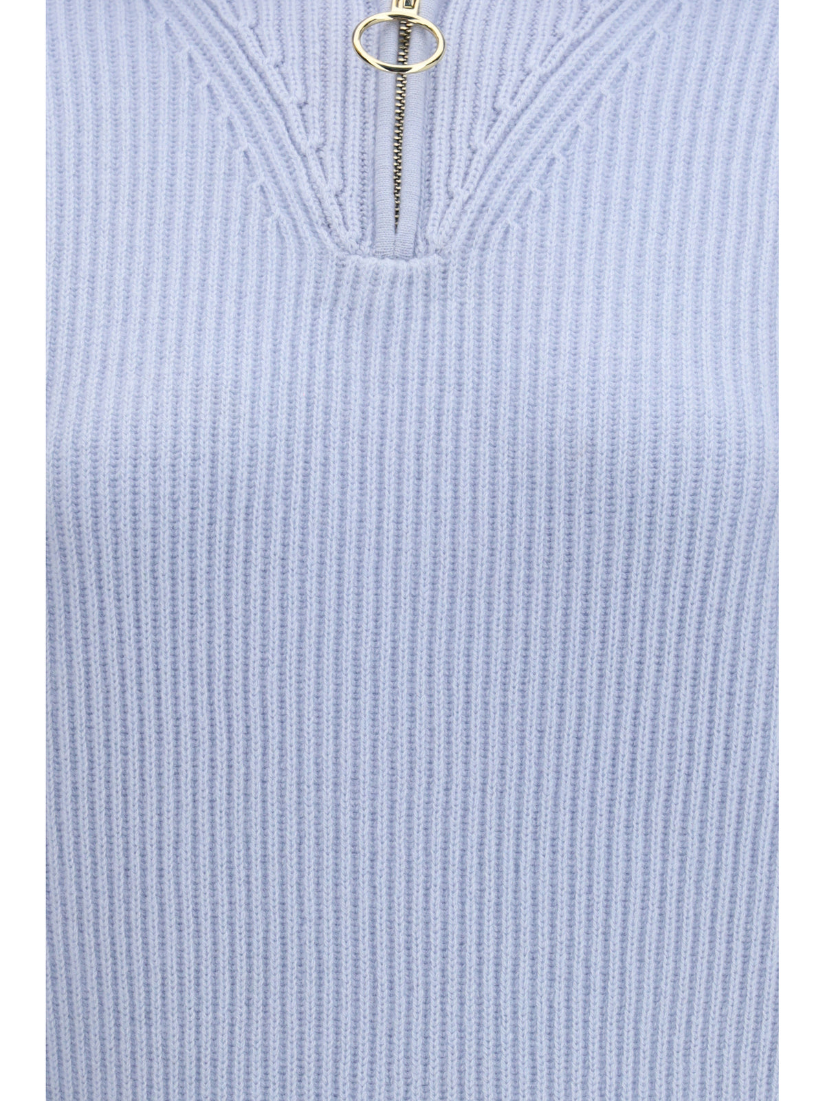 Forte_forte Wool and cashmere half zip Sweater - Celestial