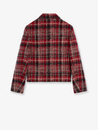 Celine Madras wool, cotton and mohair blazer - Ivory/Red/Black