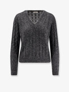 Brunello Cucinelli Wool blend sweater with all-over sequins - Antracite