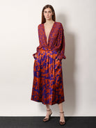 Dries Van Noten Soni skirt in printed viscose - Orange