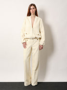 Gucci Cotton blend trousers with checked pattern - Beige White