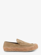 Loewe Rio suede and raffia loafers - Stone Grey