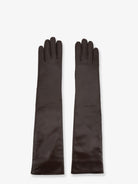 The Frankie Shop Veneto leather gloves - Dark Brown