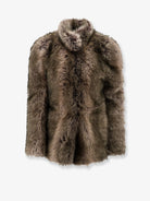 The Frankie Shop Denia Faux Fur Cinched Jacket - Beigemelange