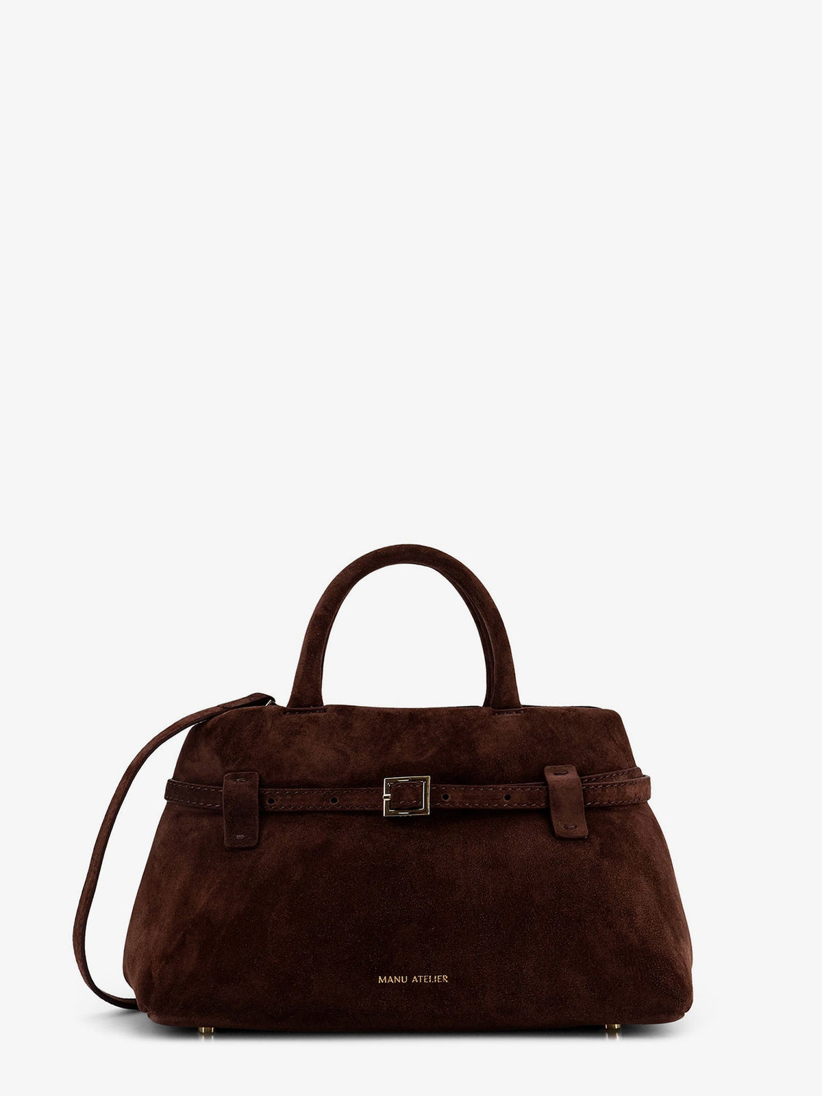 Manu Atelier Le Cambon 25 suede handbag - Deep Brown