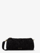 Manu Atelier Mini Cylinder suede crossbody bag - Black