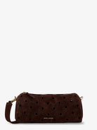 Manu Atelier Mini Cylinder suede crossbody bag - Deep Brown
