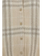 Burberry Check cashmere Cardigan - Ecru Beige