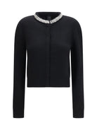 Pinko Colonia Cardigan with jewel collar - Black Limousine