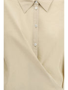 Lemaire Draped Shirt - Oat Milk