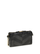 Valentino Small Panthea Chevron nappa Shoulder Bag - Black