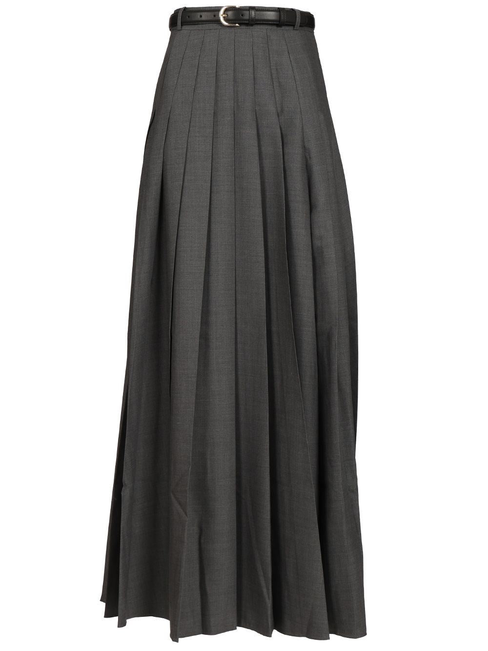 Self-Portrait Long Skirt - Grey