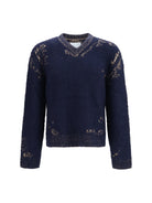 Maison Margiela Acid V-neck Sweater - Navy/Light Brown