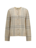 Burberry Check cashmere Cardigan - Ecru Beige