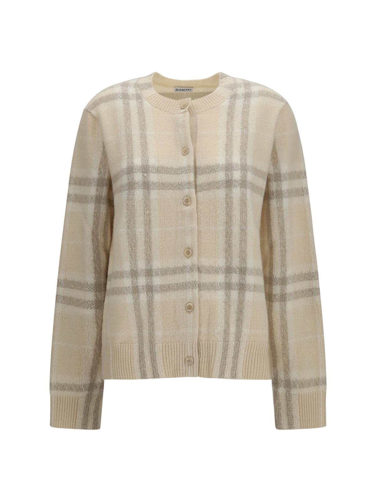 Burberry Check cashmere Cardigan - Ecru Beige