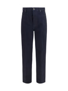 Bottega Veneta Wide-leg Jeans with Intrecciato patch - Dark Indigo