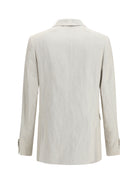 Dries Van Noten Barry Blazer in a cotton and linen herringbone blend - Off White