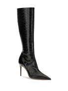 Paris Texas Vera crocodile-effect leather knee-high Boots - Charcoal