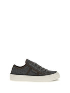 Brunello Cucinelli Suede Sneakers with Shiny Tab - Dark Grey