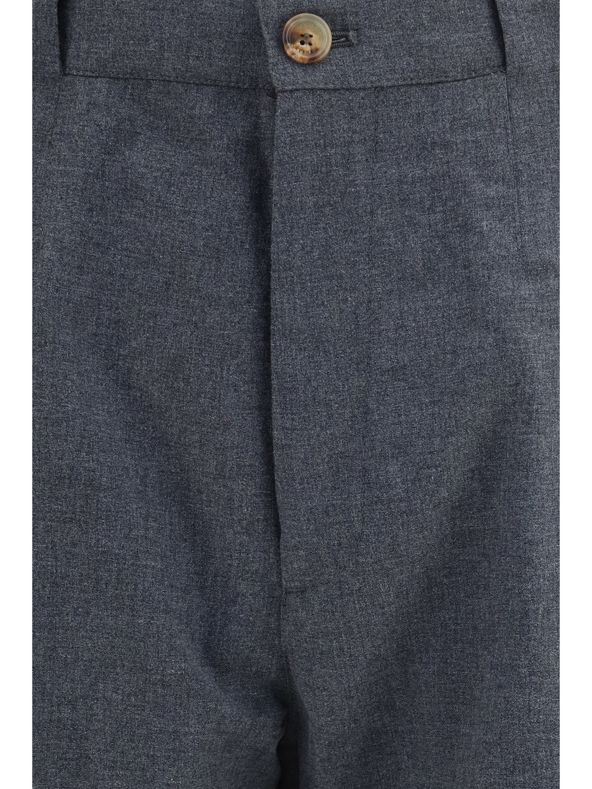 Brunello Cucinelli Virgin wool, cotton and silk mouliné canvas pleated Pants - Anthracite