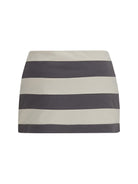 Miu Miu Striped cotton Mini Skirt - Gesso+Ferro