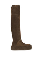Casadei Suede knee-high Boots - Cacao