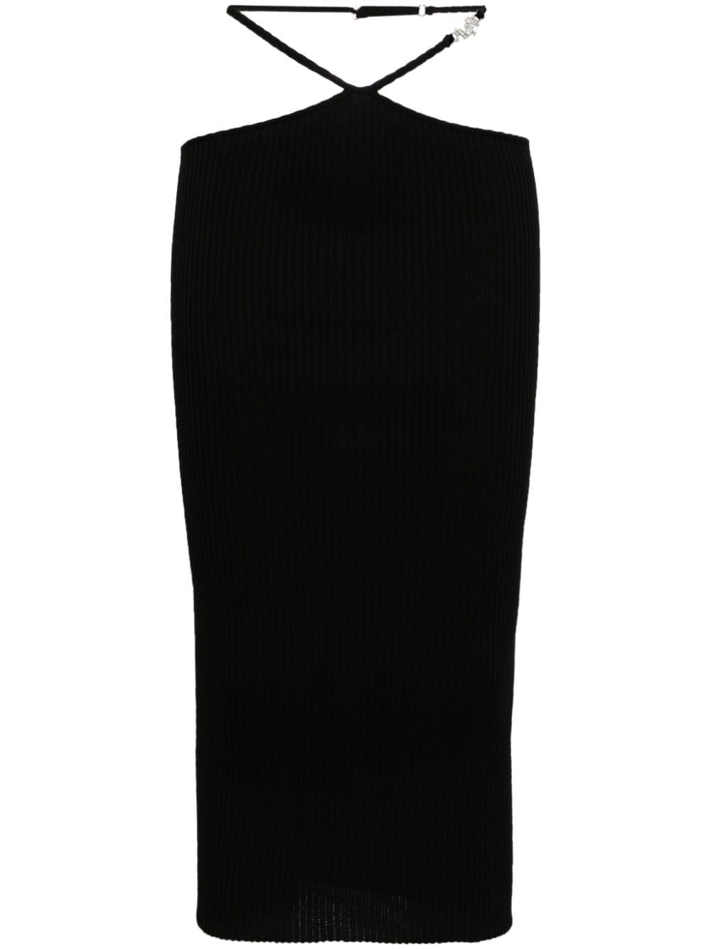 Amiri Ribbed Midi Skirt - Black