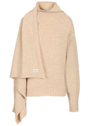 The Attico Sweater With Draped Details - Beige