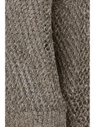 Brunello Cucinelli Dazzling Chiné silk and linen open-knit Sweater - Pietra+Marrone