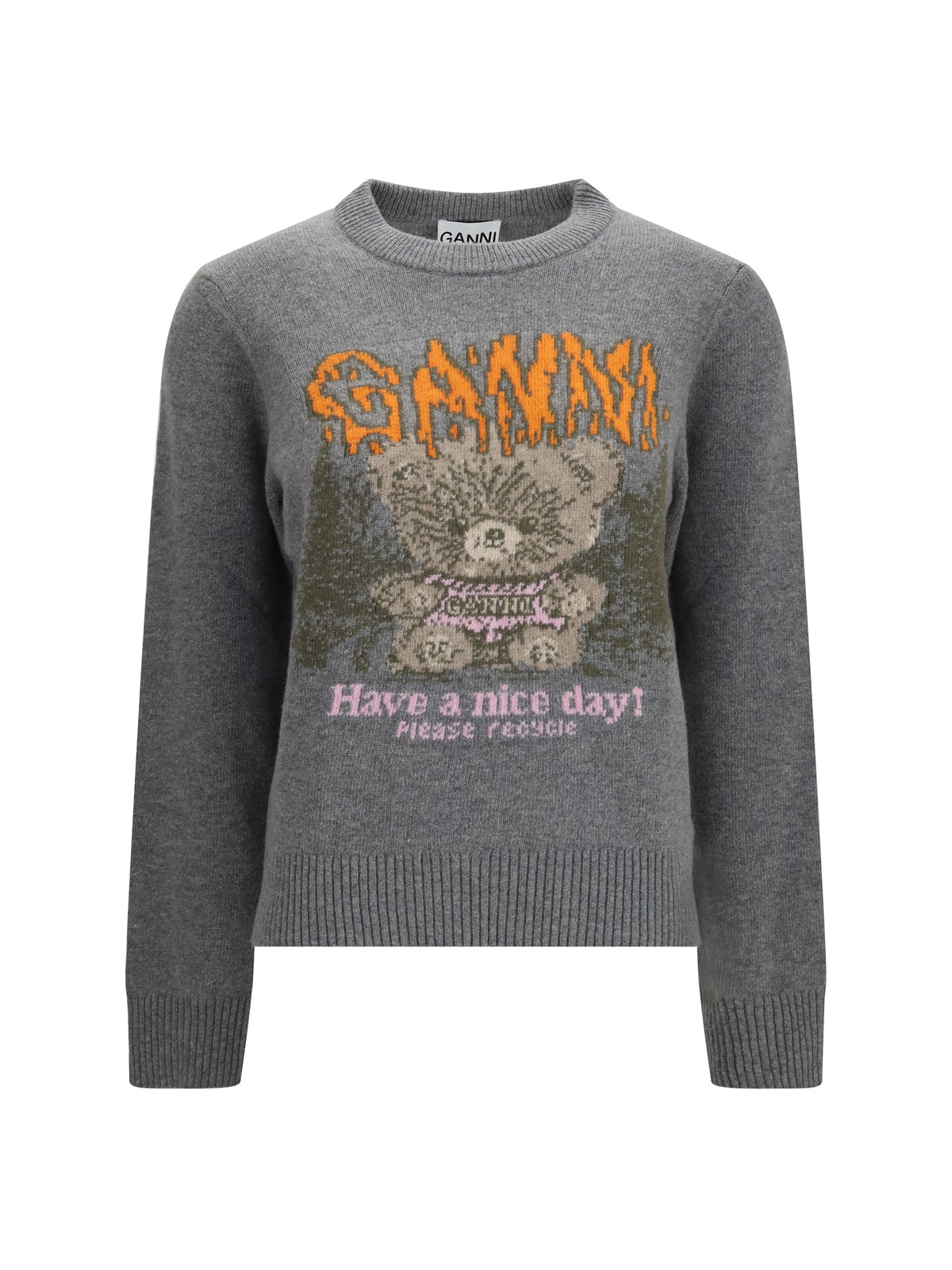 Ganni Teddy wool crewneck Sweater - Paloma