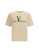 Valentino T-shirt with a “Made in Valentino” print - Burro/Black