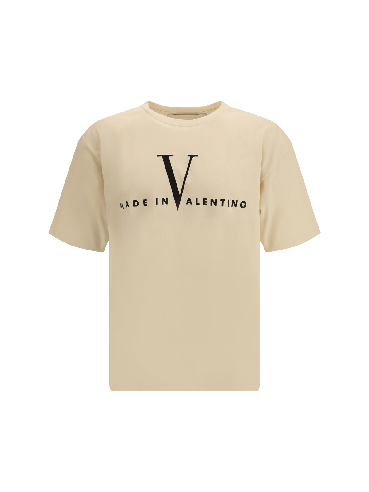 Valentino T-shirt with a “Made in Valentino” print - Burro/Black