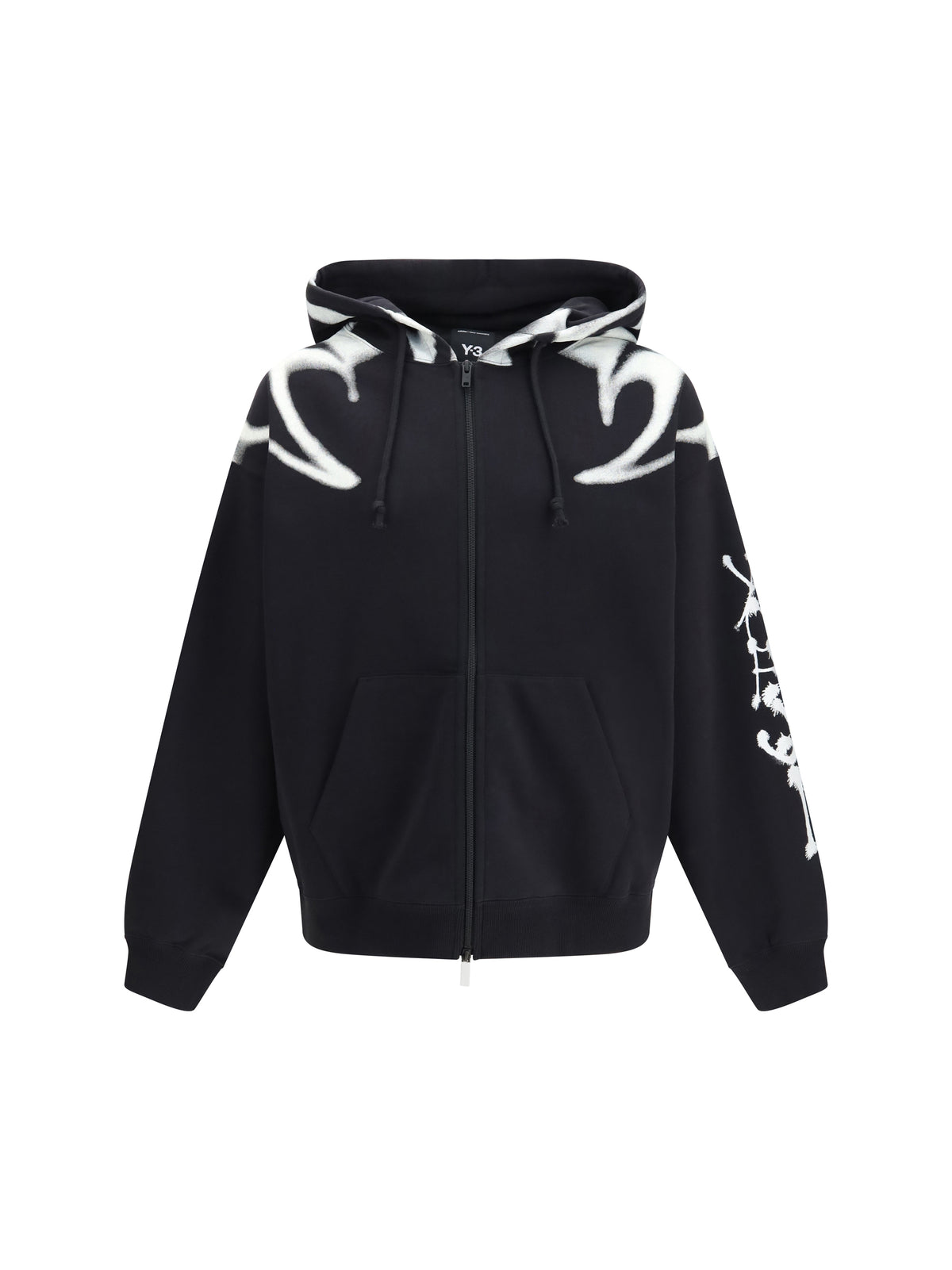 Y-3 Chito Graphic Hooded zip Sweatshirt - Black
