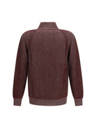 Brunello Cucinelli Vanisé cashmere rib-knit zip Cardigan - Borgogna+Roccia