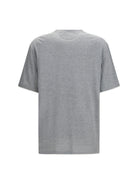 Brunello Cucinelli Silk T-shirt - Grigio+Off White
